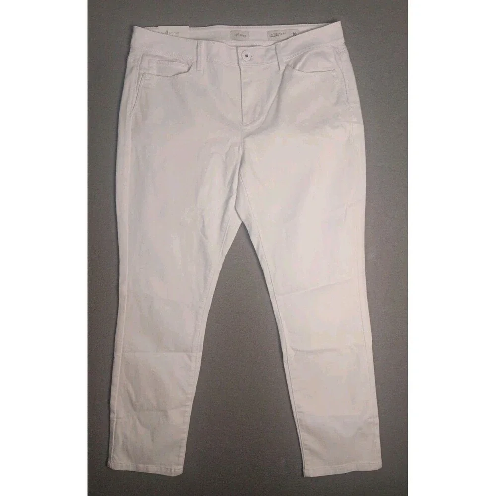 J.Jill womens Slim Ankle jeans petite 10P stretch solid white authentic fit